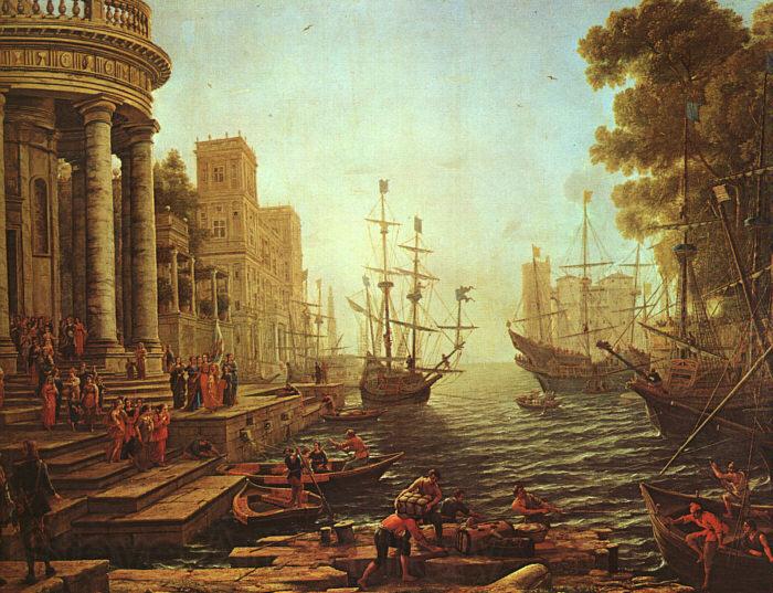 Claude Lorrain Seaport : The Embarkation of St.Ursula Norge oil painting art
